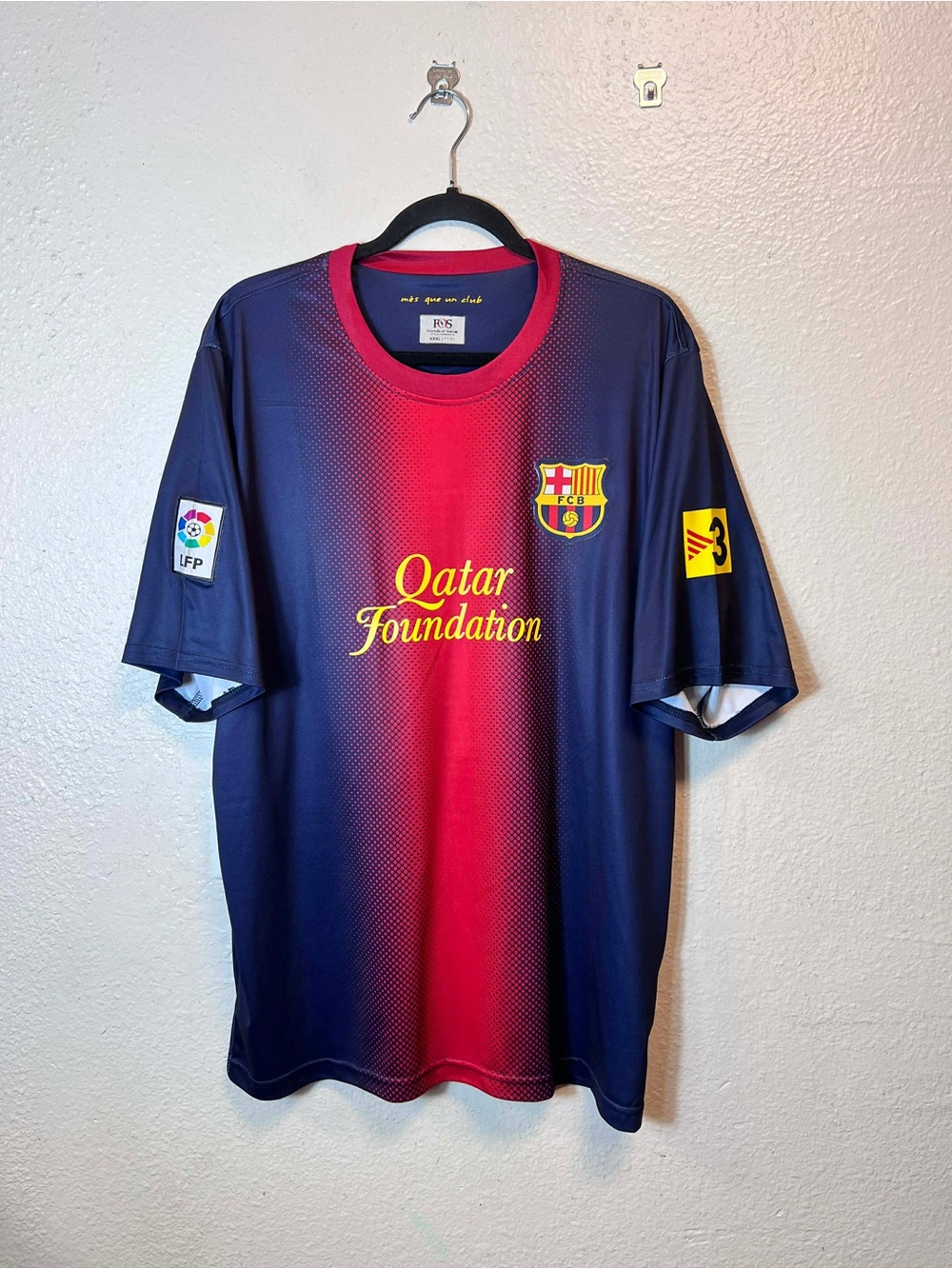 Messi 10 Qatar Foundation Men’s Navy & Red Soccer Jersey